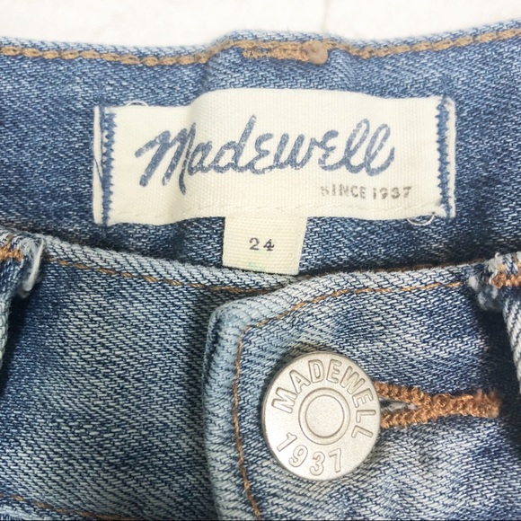 Madewell Distressed light blue Jean Shorts Size 24 - Picture 3 of 6
